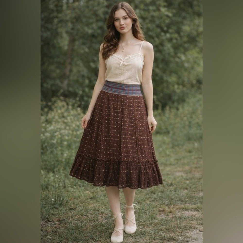 Cottage Peasant Skirt Cotton  Size 6